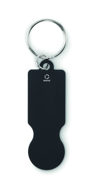 Logo trade corporate gifts image of: Key ring with trolley token