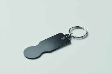 Logo trade promotional giveaways image of: Key ring with trolley token