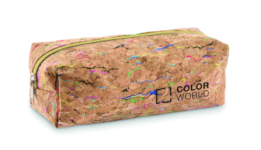 Logo trade promotional merchandise photo of: Coloured cork pencil case