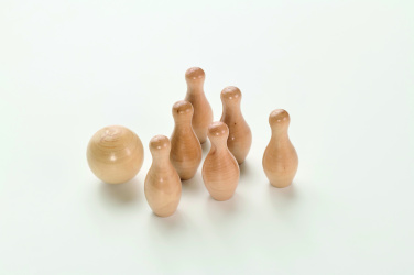 Logo trade promotional merchandise picture of: Mini pine wood bowling set