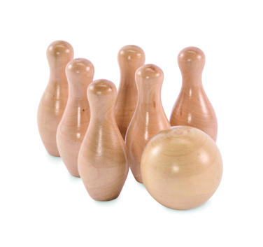 Logo trade promotional items picture of: Mini pine wood bowling set