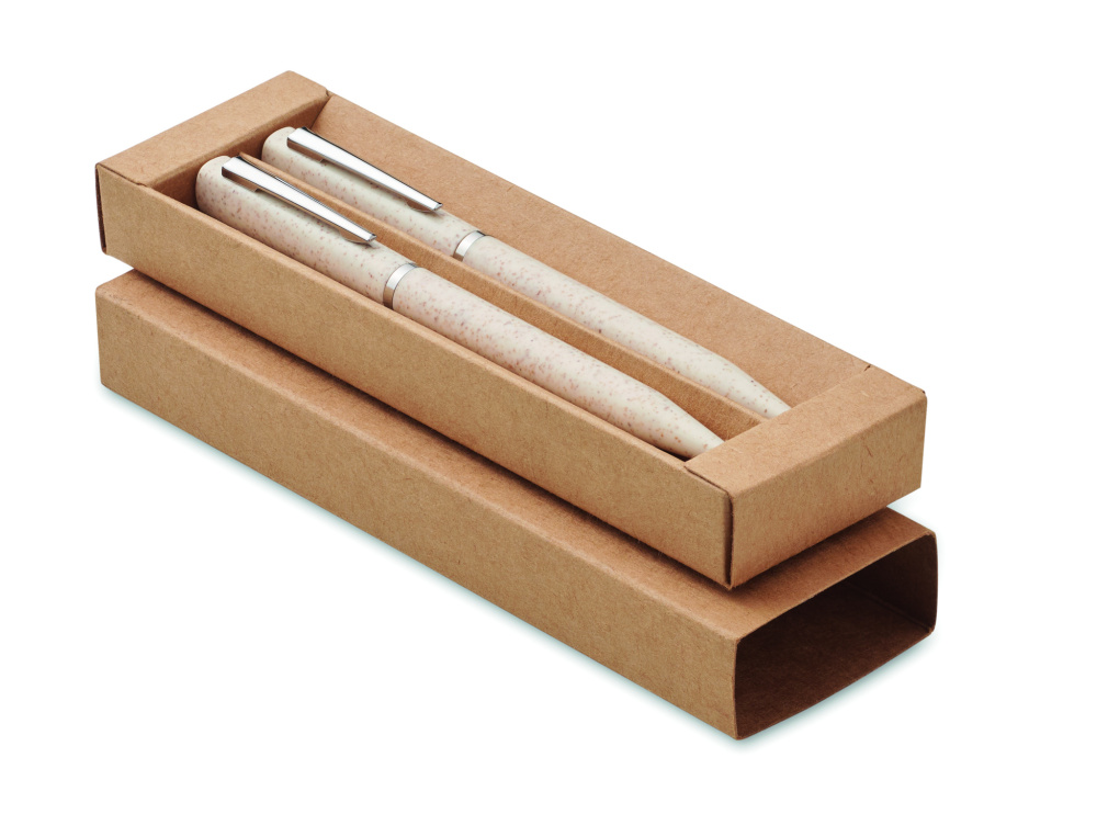 Logotrade promotional products photo of: Wheat straw/ABS twist pen set