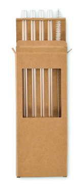 Logo trade promotional product photo of: 4 reusable glass straws