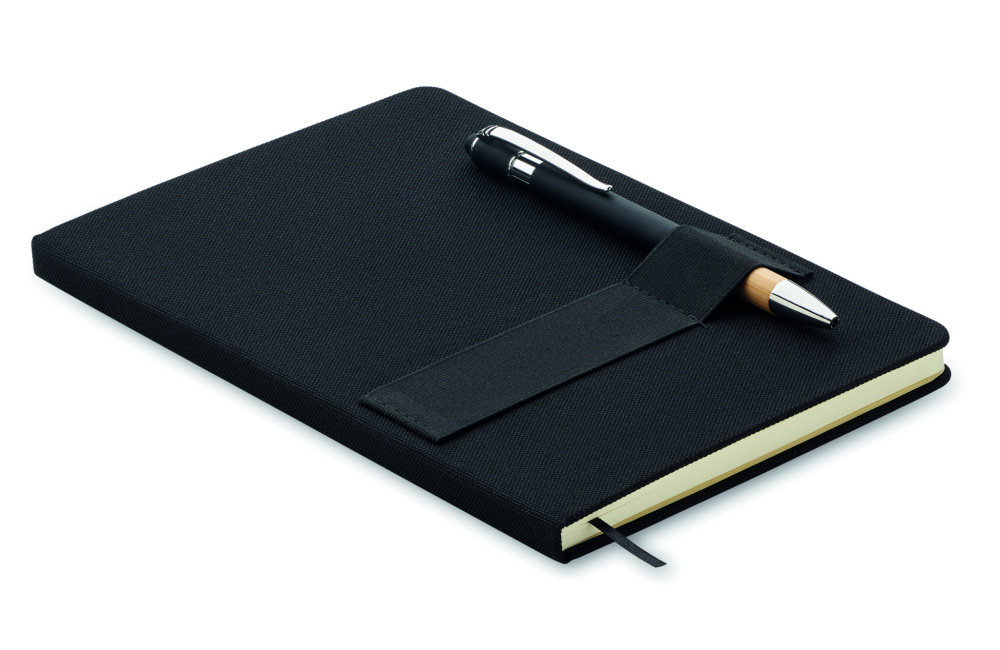 Logo trade promotional gifts image of: A5 RPET notebook with pen