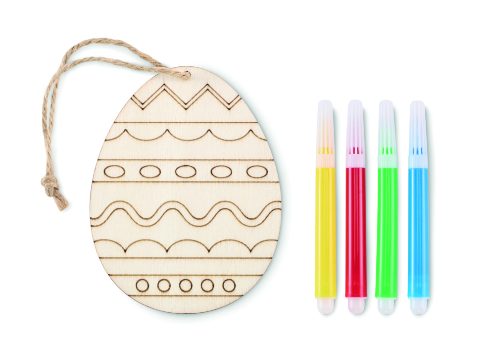 Logotrade promotional item image of: Wooden egg painting set