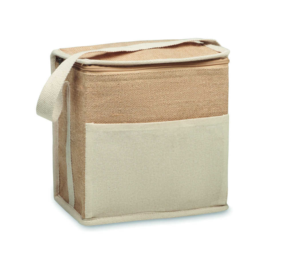 Logotrade business gift image of: Jute and canvas cooler bag 3L