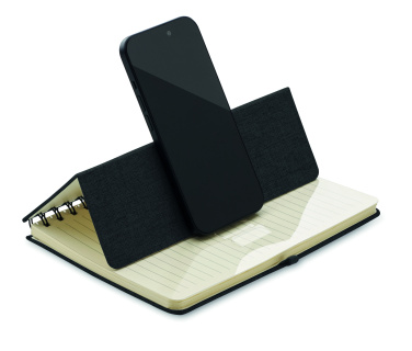 Logo trade business gift photo of: A5 notebook with phone holder