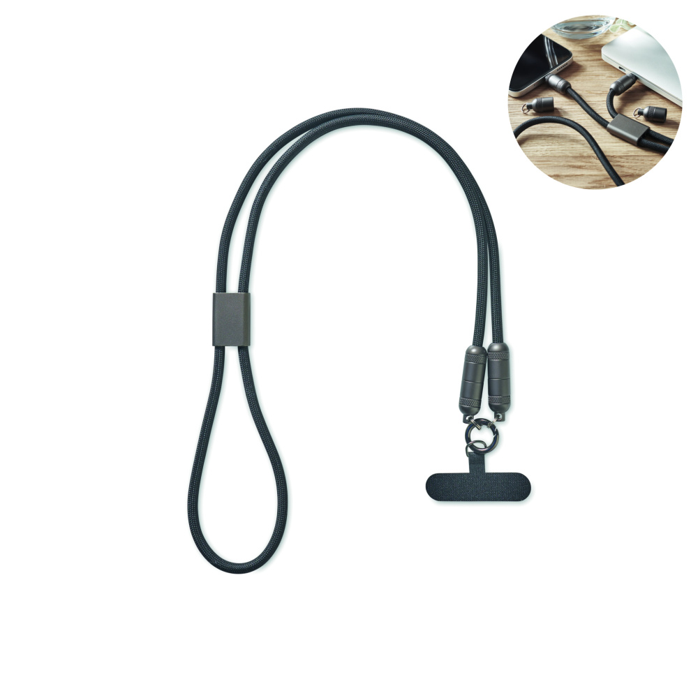 Logo trade promotional merchandise photo of: 60W phone holder lanyard cable