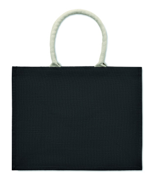 Logo trade corporate gifts image of: Jute bag with cotton handle