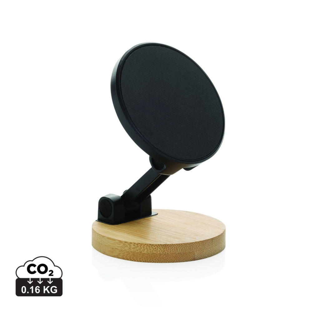 Logotrade promotional merchandise picture of: Magmount RCS recycled plastic and bamboo phone stand