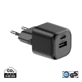 Urban Vitamin Monterey RCS recycled plastic 20W GAN charger, black