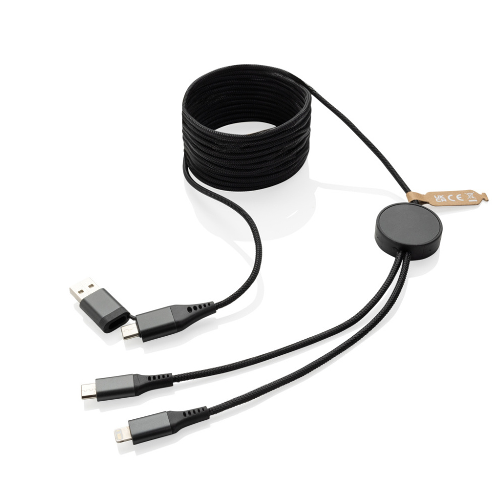 Logotrade promotional product image of: Terra RCS recycled PET 3 meter  4-in-1 cable