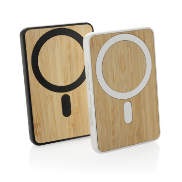 Logo trade promotional product photo of: Zen RCS rplastic 5000 mah 5W magnetic bamboo powerbank