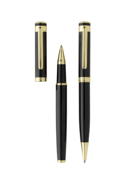 Logo trade promotional products image of: Swiss Peak Luca RCS recycled brass deluxe pen set