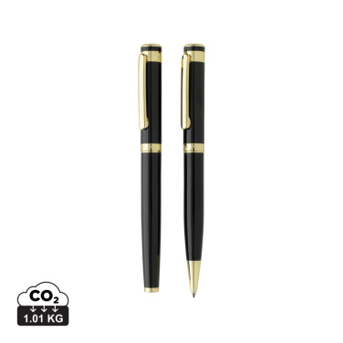 Logo trade business gift photo of: Swiss Peak Luca RCS recycled brass deluxe pen set