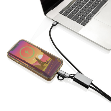 Logo trade corporate gift photo of: Terra RCS recycled PET phone cord with dual charge cable