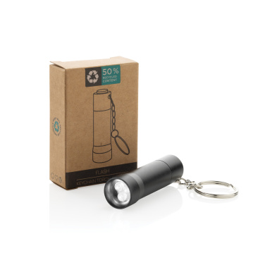 Logotrade promotional product image of: Flash RCS recycled aluminium keychain torch