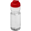 H2O Active® Eco Base 650 ml flip lid sport bottle, Transparent / Red