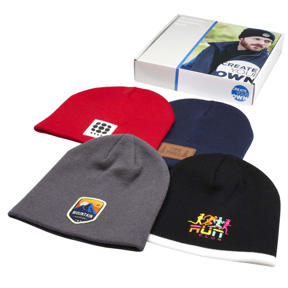 Logo trade promotional merchandise picture of: Beanie sample box