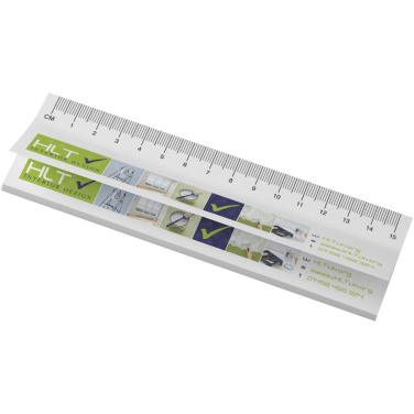 Logotrade corporate gift picture of: Sticky-Mate® recycled sticky notes with printed 15 cm ruler