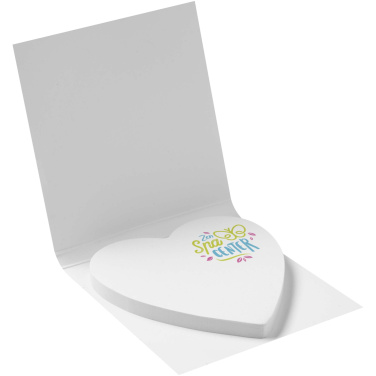 Logo trade business gifts image of: Sticky-Mate® soft cover heart-shaped sticky notes