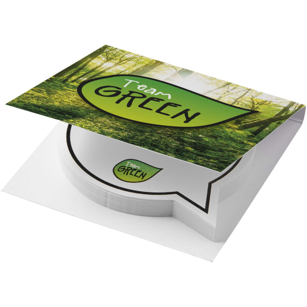 Logo trade business gift photo of: Sticky-Mate® soft cover speech bubble shaped sticky notes