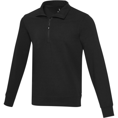 Logo trade promotional giveaway photo of: Tin unisex Aware™ recycled quarter zip sweater 