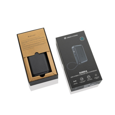 Logo trade promotional item photo of: Urban Vitamin Eureka hybrid GANcharger 10000mah powerbank65W