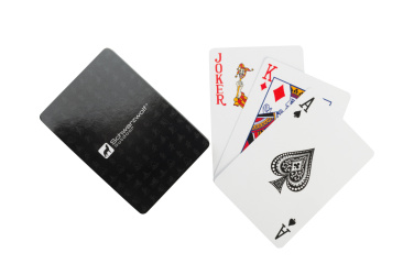 Logo trade promotional giveaways image of: Set of playing cards and dice MURRAY Schwarzwolf