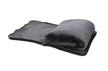 Logo trade promotional item photo of: Blanket and pillow 2 in 1 AMIATA Schwarzwolf