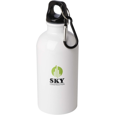 Logotrade promotional giveaways photo of: Oregon 400 ml RCS certified single wall stainless steel water bottle with carabiner