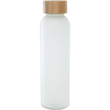Logotrade promotional merchandise photo of: Lume 500 ml matte soda lime glass bottle with bamboo lid