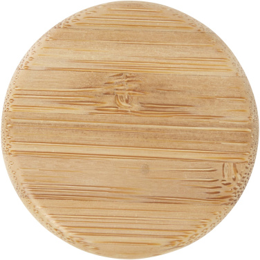 Logotrade promotional item image of: Lume 500 ml matte soda lime glass bottle with bamboo lid