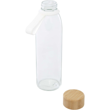 Logotrade business gift image of: Porto 500 ml glass water bottle with silicone handle and bamboo lid