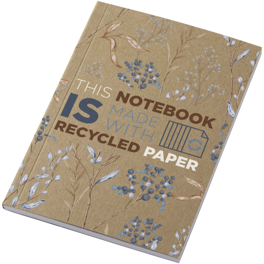 Logotrade advertising product picture of: Novella Austen A6 recycled soft cover kraft notebook - 50 sheets
