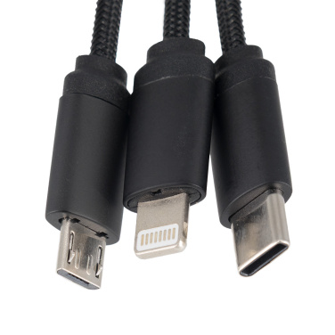 Logo trade promotional merchandise photo of: Cable 3in1 with illuminated logo - LH-ZM04