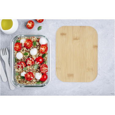 Logotrade advertising product image of: Roby glass lunch box with bamboo lid
