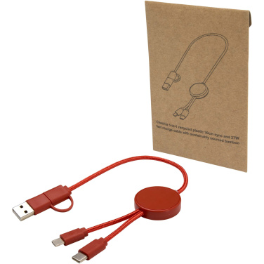 Logotrade promotional items photo of: Citala 5-in-1 recycled plastic 30 cm data sync and 27W fast charge cable