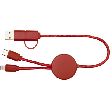 Logo trade promotional gifts picture of: Citala 5-in-1 recycled plastic 30 cm data sync and 27W fast charge cable