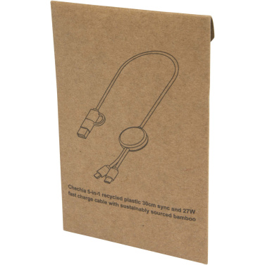 Logotrade promotional items photo of: Citala 5-in-1 recycled plastic 30 cm data sync and 27W fast charge cable