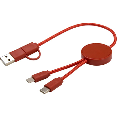 Logotrade promotional products photo of: Citala 5-in-1 recycled plastic 30 cm data sync and 27W fast charge cable