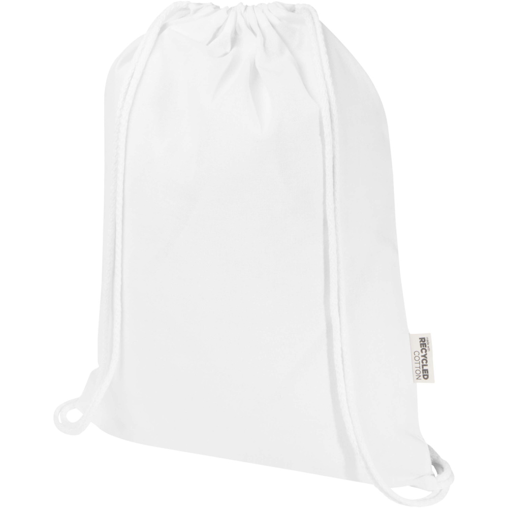 Logo trade promotional products picture of: Oregon Blend 140 g/m² GRS recycled drawstring bag 5L