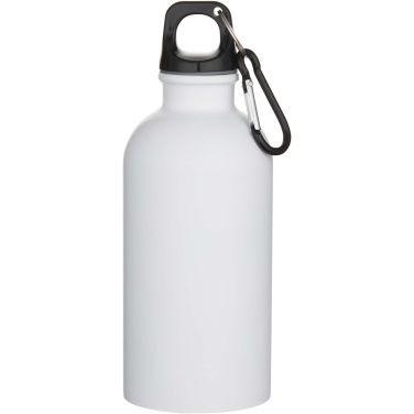 Logo trade advertising products picture of: Oregon 400 ml matte RCS recycled single wall stainless steel water bottle with carabiner