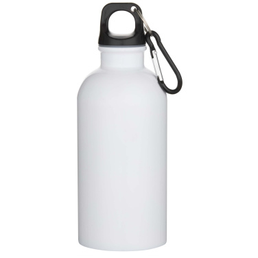 Logotrade promotional gift image of: Oregon 400 ml sublimation RCS recycled single wall stainless steel water bottle with carabiner