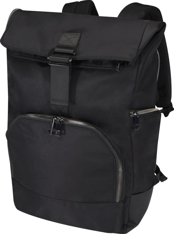 Logo trade corporate gifts image of: Rhine 15” GRS recycled rolltop backpack 18L