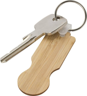 Logo trade business gift photo of: Ronan bamboo trolley keychain