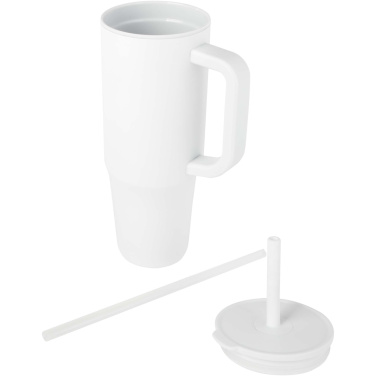 Logo trade promotional giveaway photo of: Brady 900 ml RCS certified insulated tumbler with silicone straw