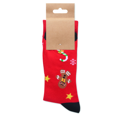 Logo trade corporate gift photo of: Pair of Christmas socks L