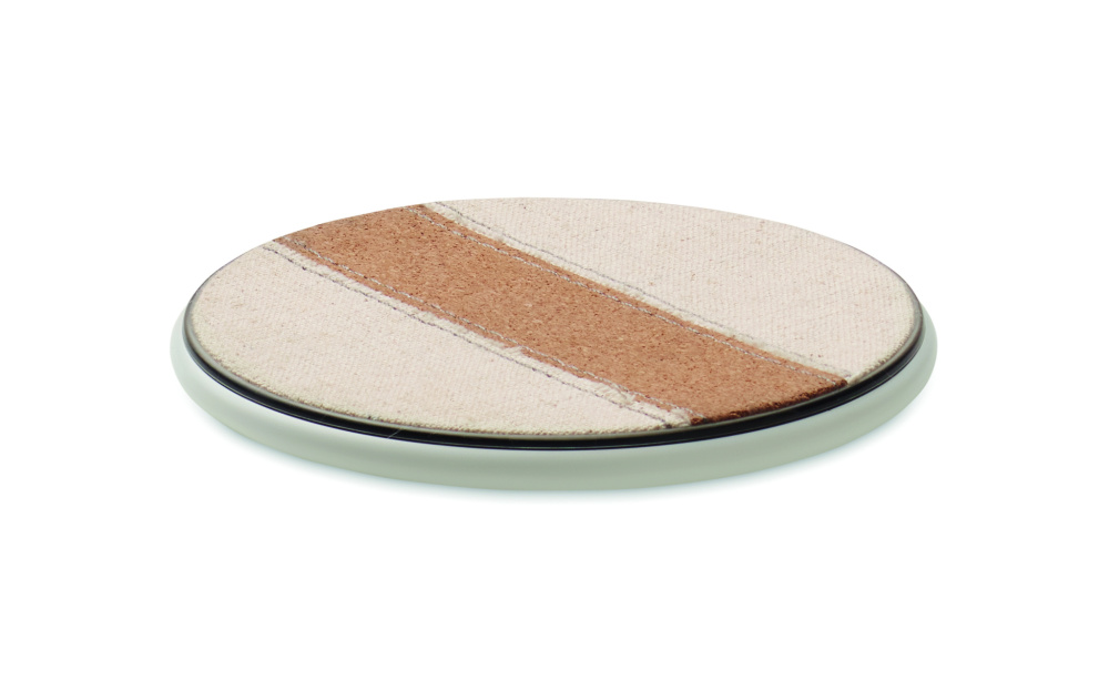 Logo trade advertising products image of: Cork wireless charger 15W
