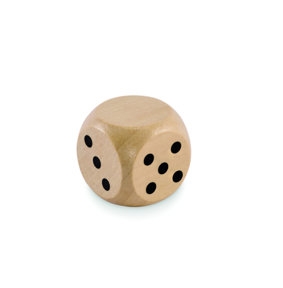 Logo trade promotional giveaways image of: Schima wooden dice 3cm dia